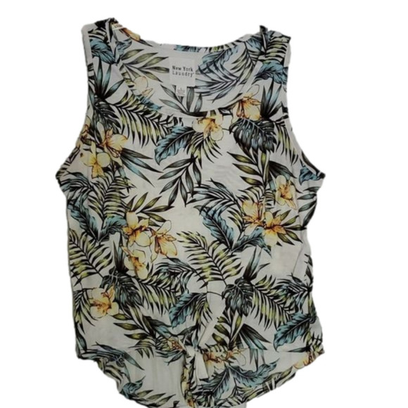 New York Laundry Women's Floral Sleeveless Tank Top Size Large - Picture 1 of 8